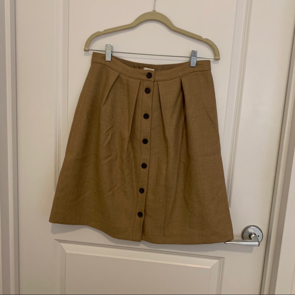 J. Crew Knee-Length Button Down Wool Skirt